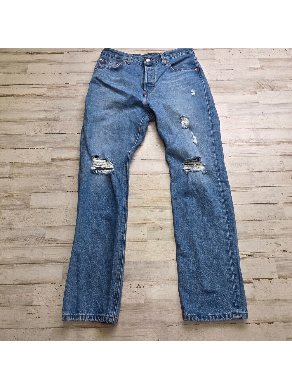 Levi's Premium Women's 501 Distressed (by design) Denim Jeans Size 28x30